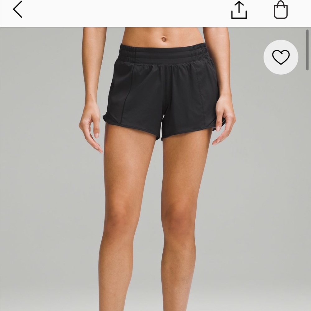 Lululemon hotty hot low rise lined short 4” black size 8